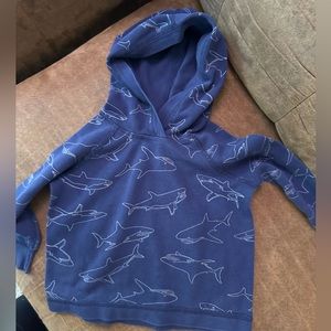 Hanna Andersson reversible toddler lightweight blue/shark hoodie-size 24 month